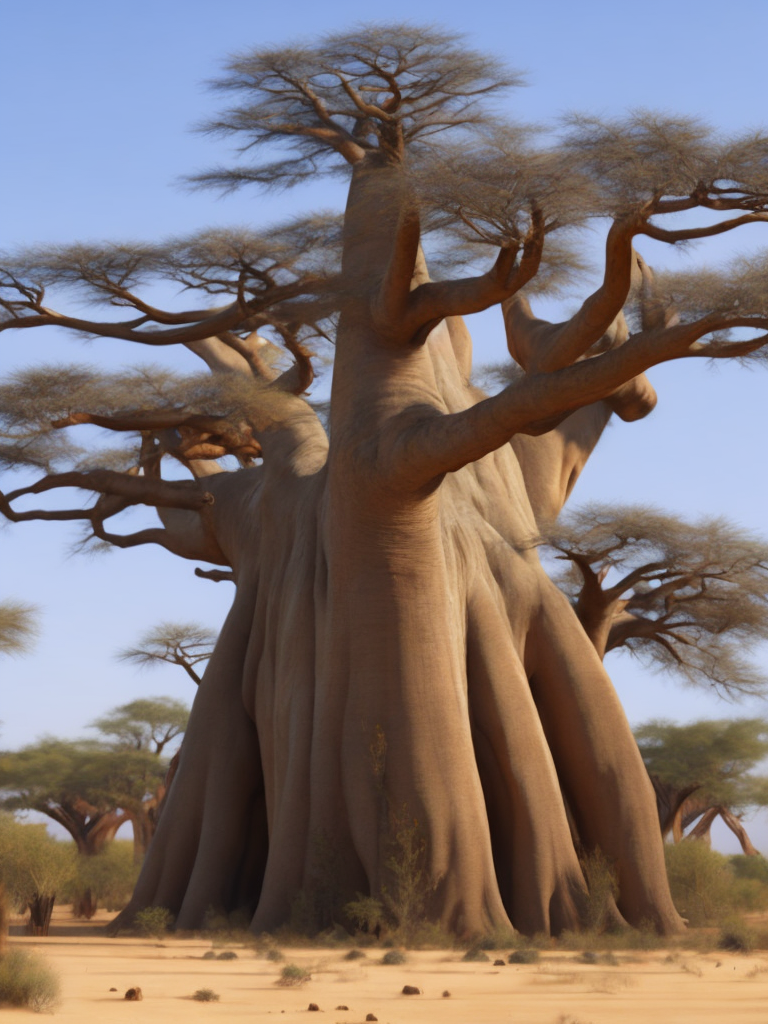 Baobab tree, savanna, Depth of field, Incredibly high detailed