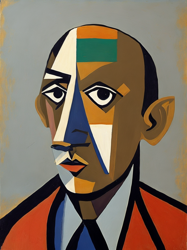 self-portrait pf Pablo Picasso, Cubism