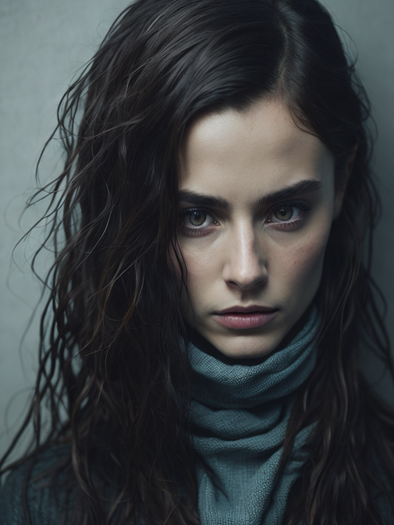 A catgirl with something on her face, in the style of pixelated landscapes, stereoscopic photography, intricate weaving, webcam photography, tabletop photography, rectilinear forms, mcdonaldpunk