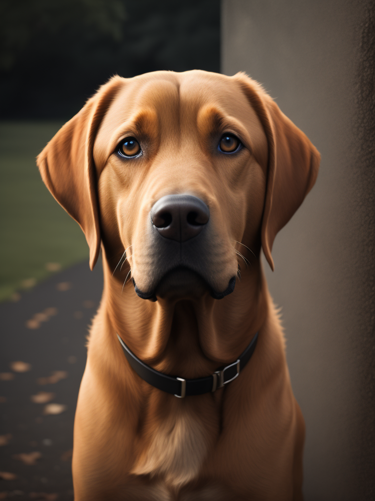 ginger coloured labrador outside