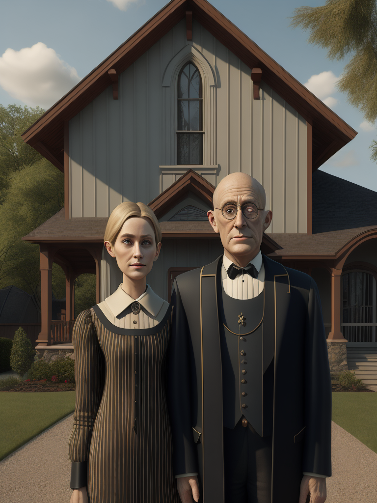 American Gothic Grant Wood, real life