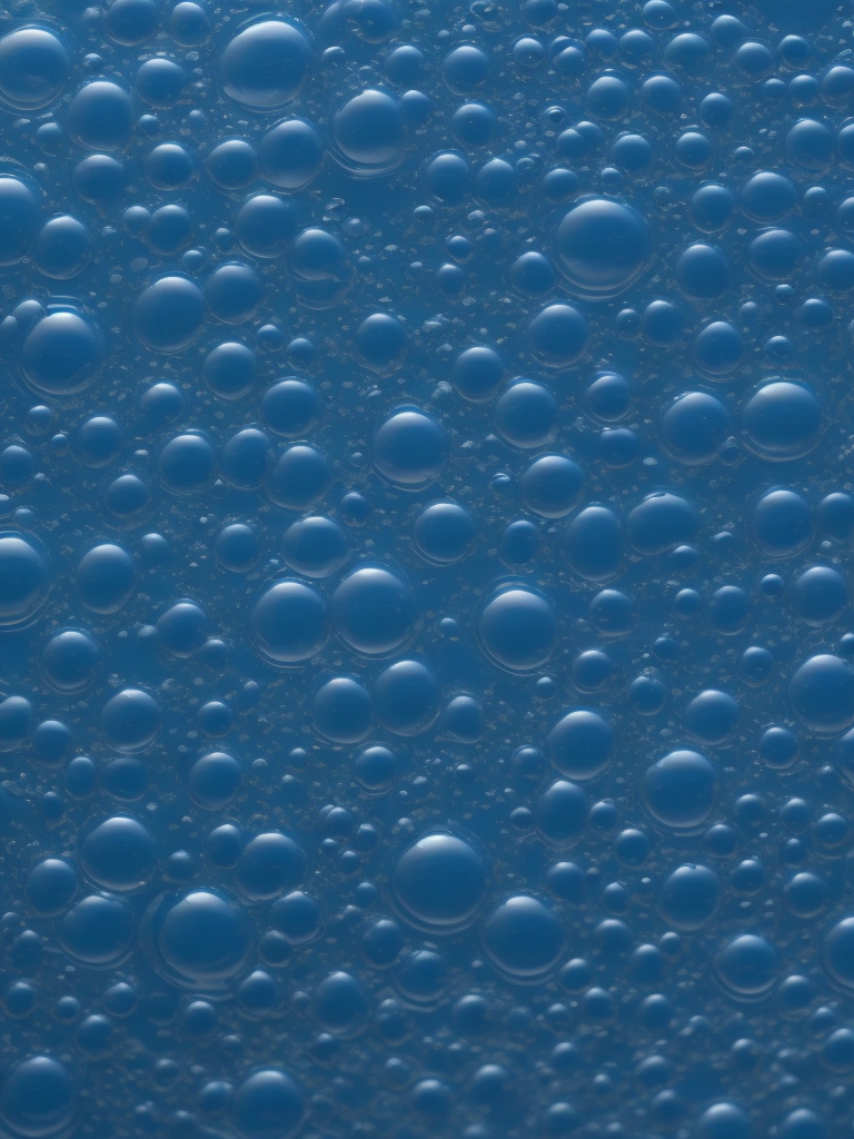 Texture of blue liquid with bubbles, pattern, background, top view, organic texture, seamless texture, rich colors, gradation of blue colors, macro photo, cluster of bubbles