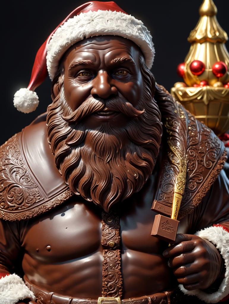 A chocolate Santa figure, made from milk chocolate