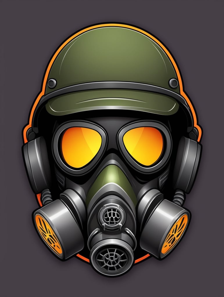 Soldier gas mask mascot logo, e-gaming, bright colors, Gaming Logo, vector image