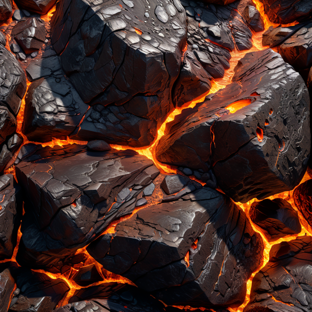 3d Rendered magma Rock Texture dark