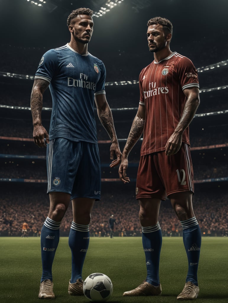 a footballer standing in a kit