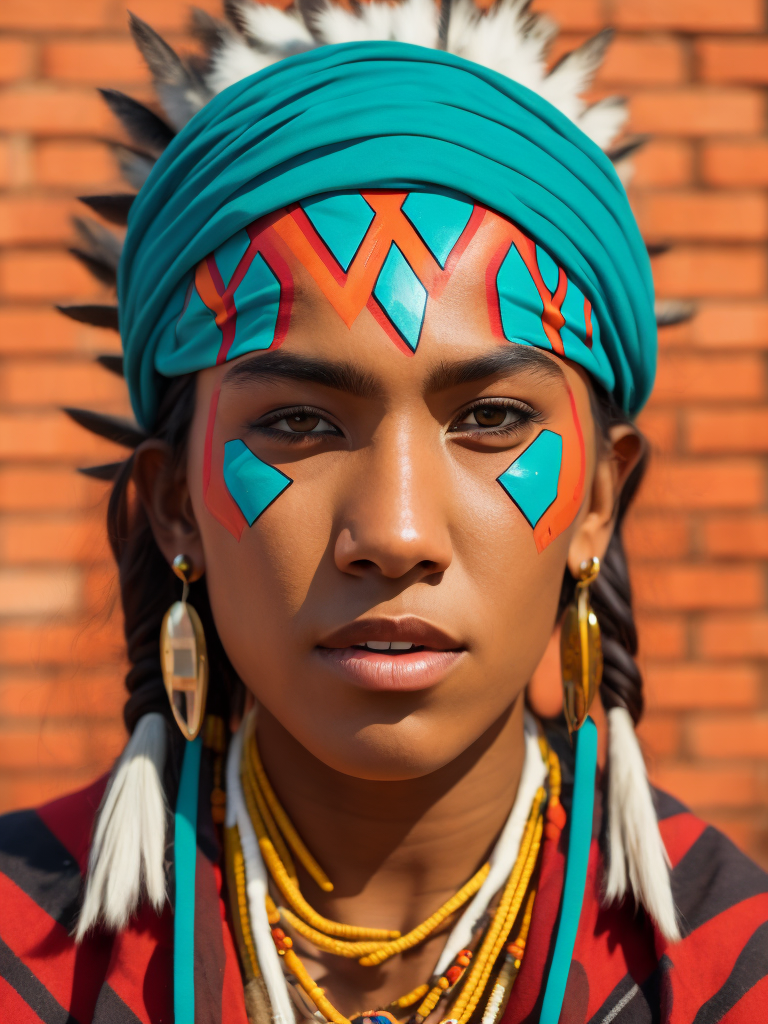 native american woman 16 years old in national dress