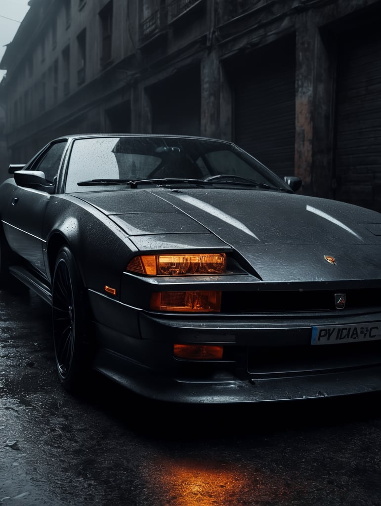 sport car as paint brush