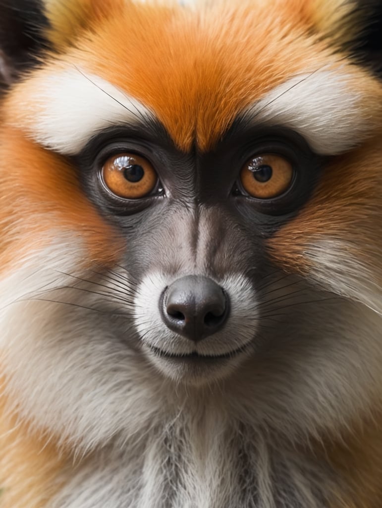 bird eyes, with monkeys body, fox tails