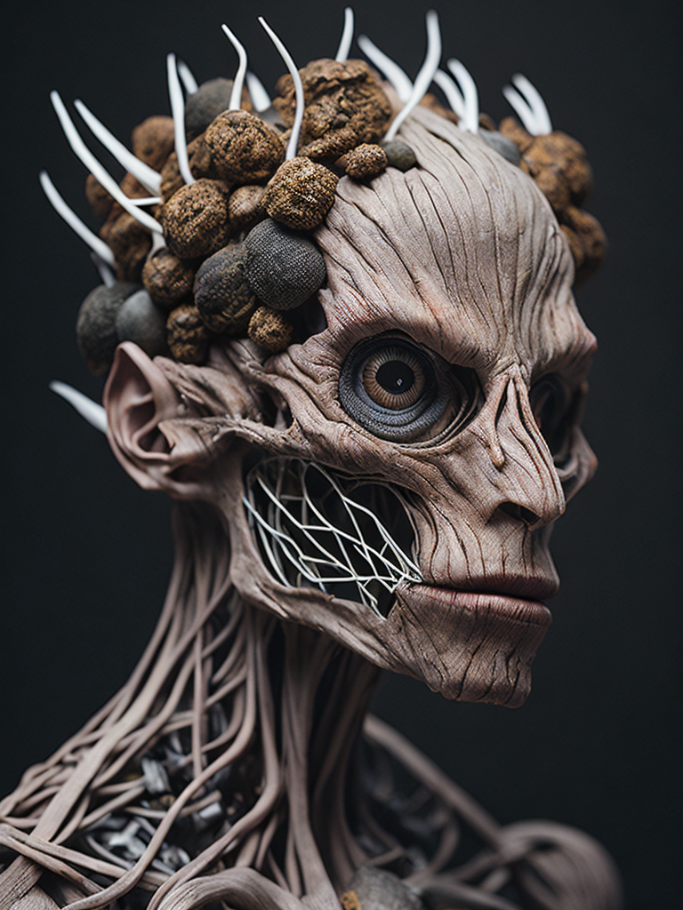 The anatomy of a zoombie head made of junk food, an ultrafine detailed painting by james jean, octopath traveler, behance contest winner, vanitas, angular, altermodern, surreal