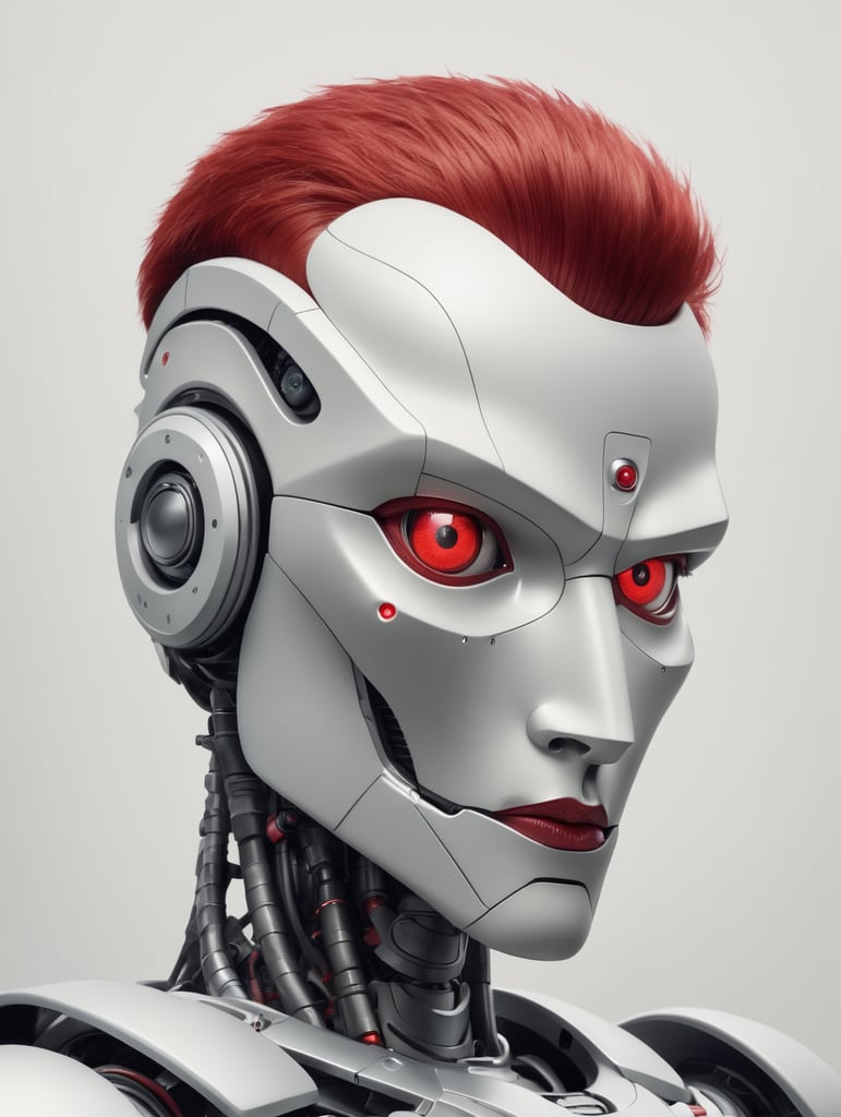 A robot with a red head and one eye