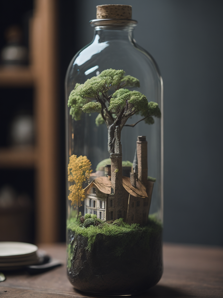 miniature world in the glass bottle