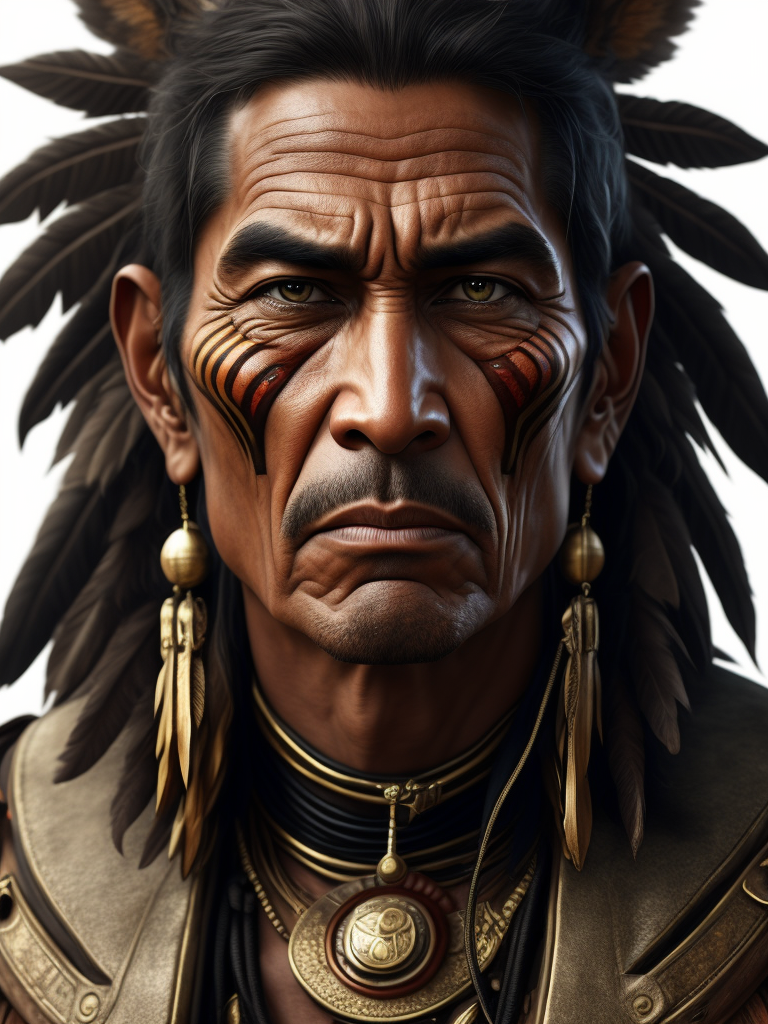 Poor native american warrior american 1890s, highly detailed, digital painting, splash art.