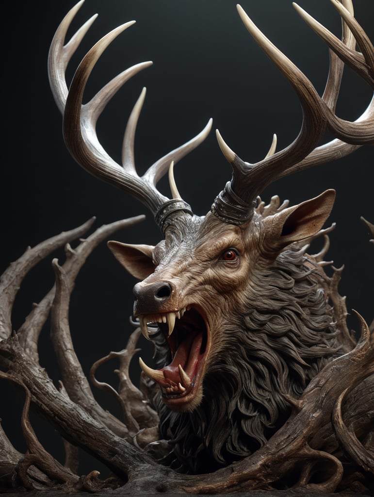 twisted antler used to blow