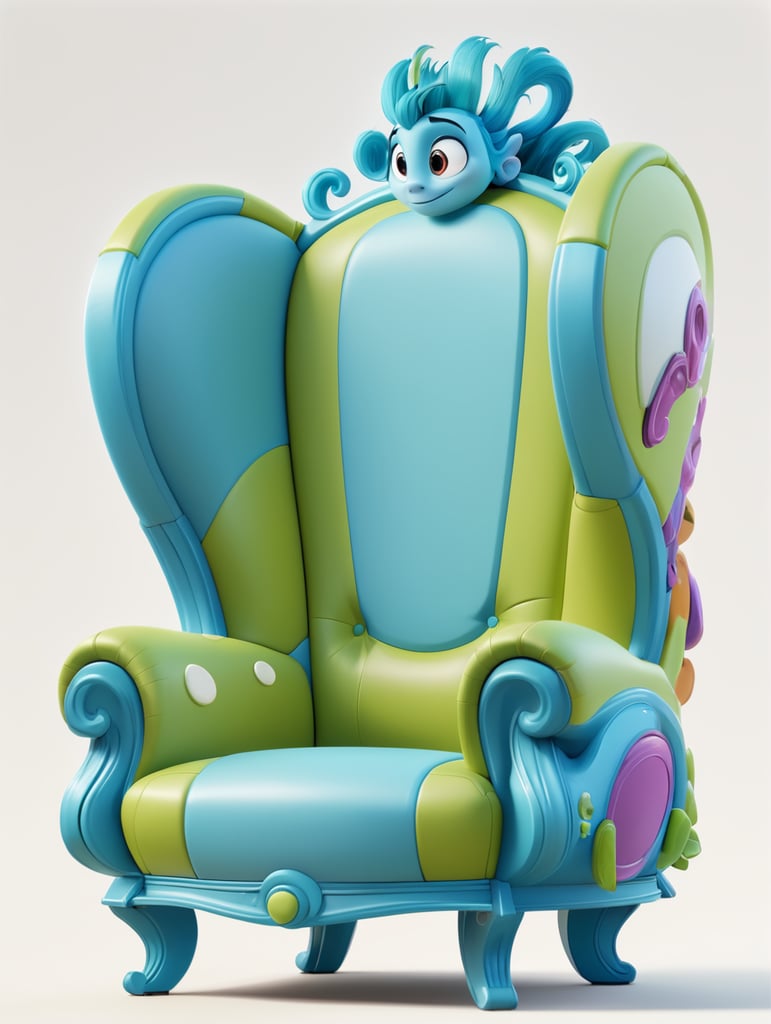 Beauty armchair, concept art by a senior artist, 3D Style, game, stylized cartoon, isolated on white, Inspired by trends, detailed painting, mobile, playrix, mobile
