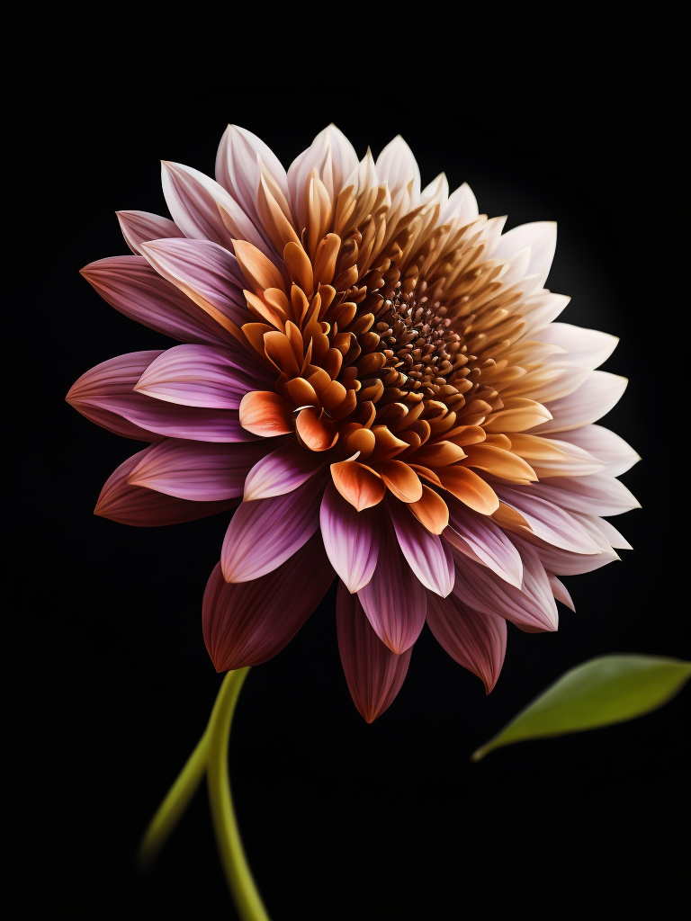 fractal flower, black background, deep colors, dark atmosphere, contrasting light, macro photography, close-up, high-quality details, deep focus, professional shot