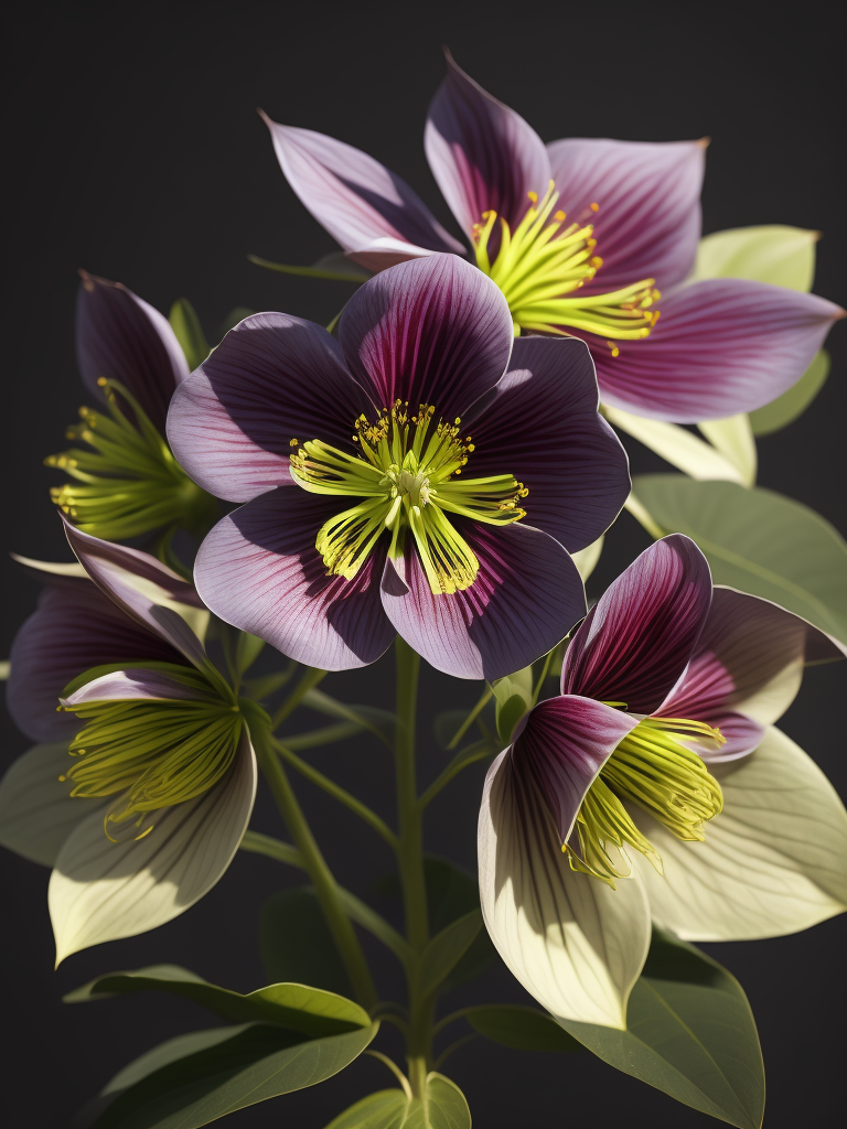 цветы морозник, очень яркие цвета, светит солнце в саду