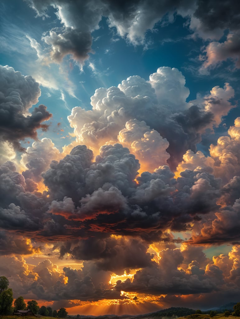 Cloudy background with vibrant coloe