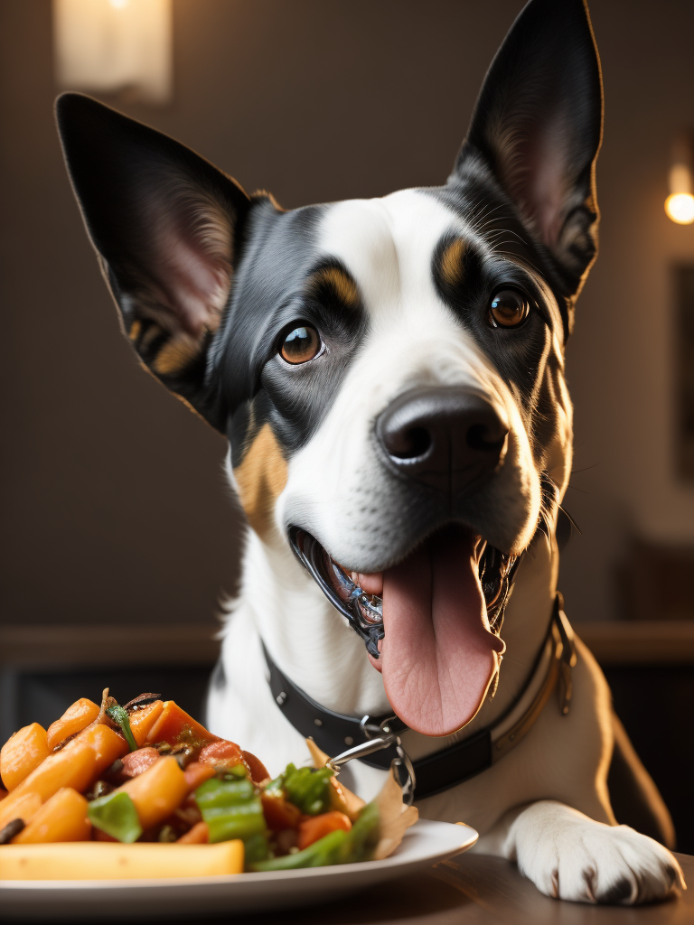 dog very happy using mobile app to order food online