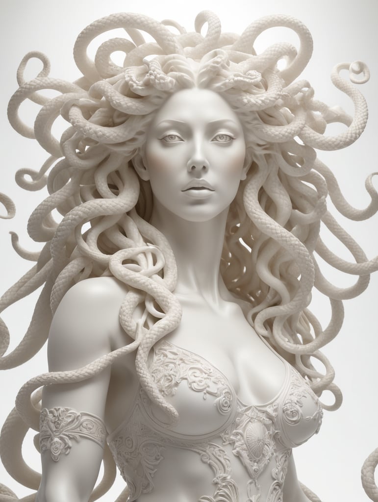 highly detailed full body of medusa