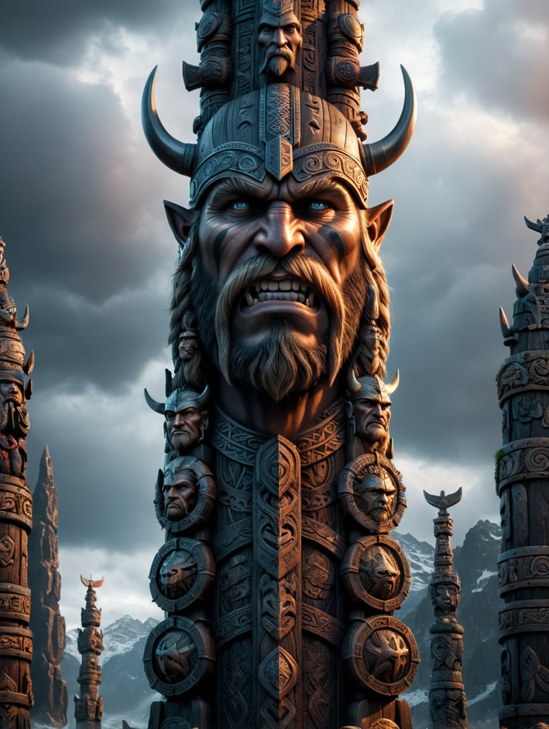 viking totem pole