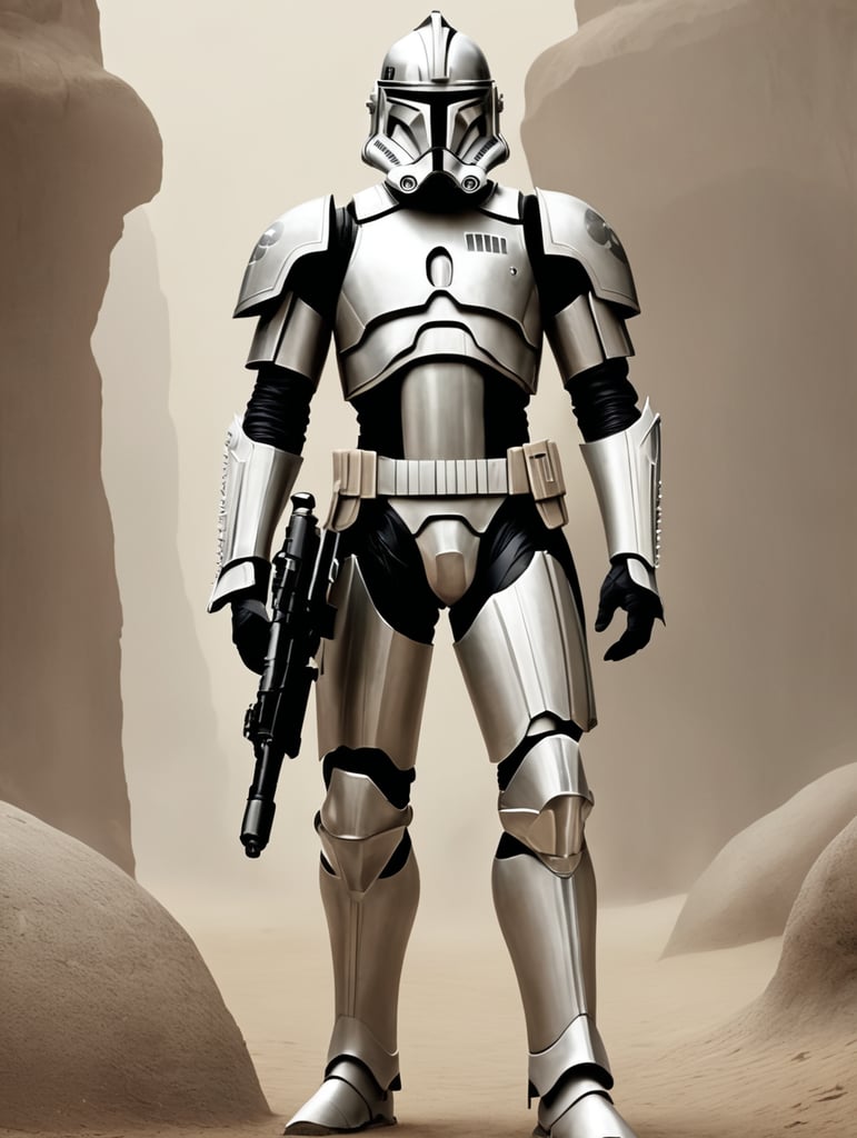A Person in Star Wars Clone Armor.