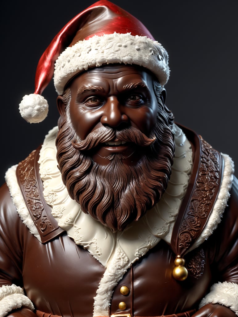 A chocolate Santa figure, made from milk chocolate