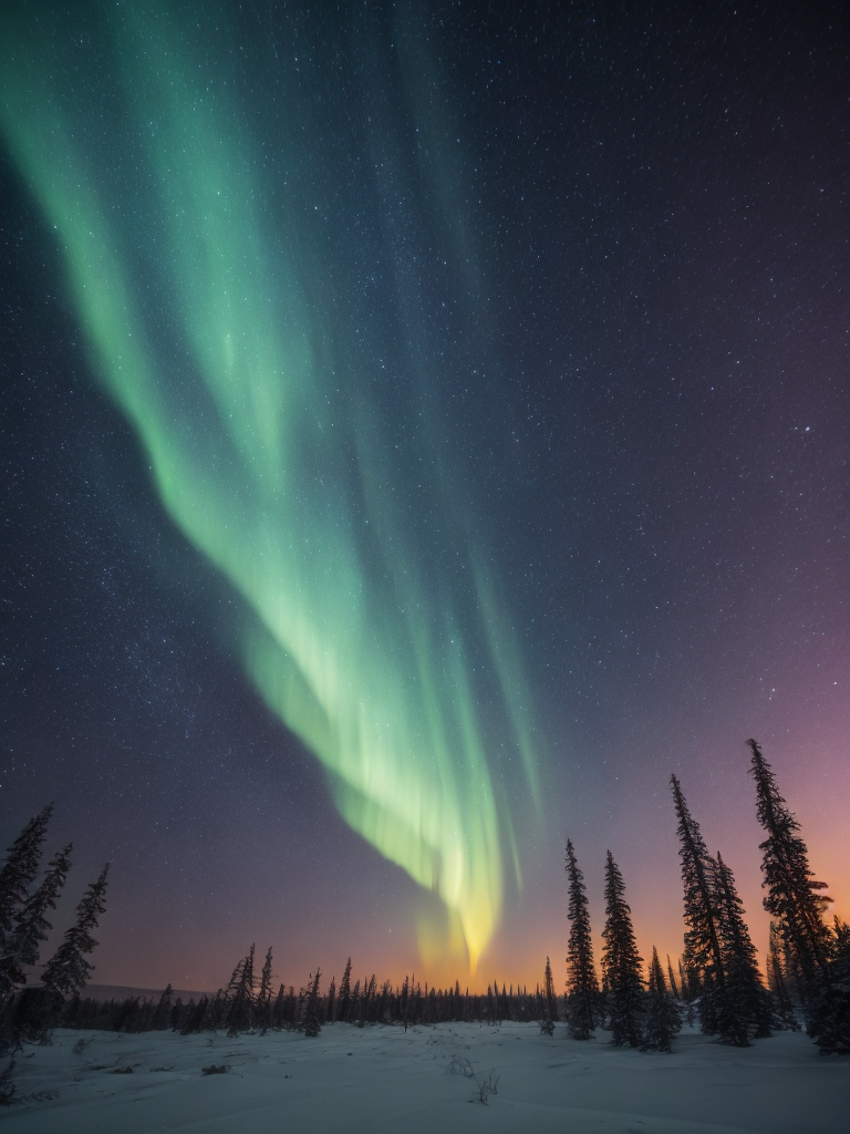 northern lights and milky way