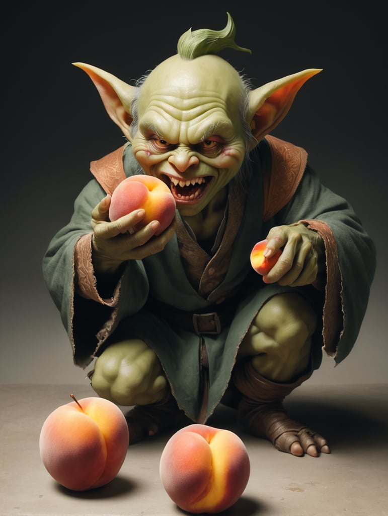 un duende robando una durazno que sangre