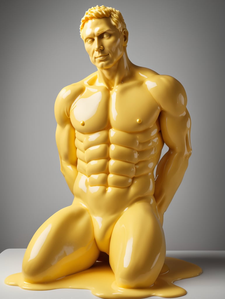 a person made of butter, melted