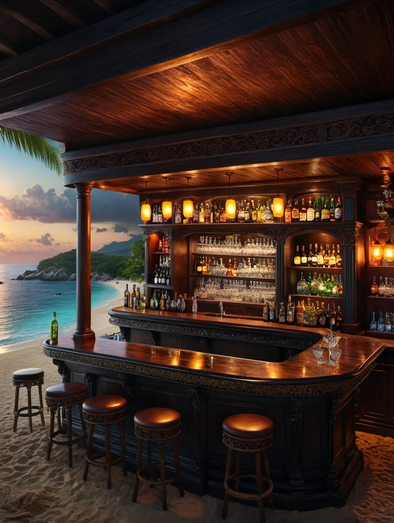 Cocktail bar on beach Jamaica