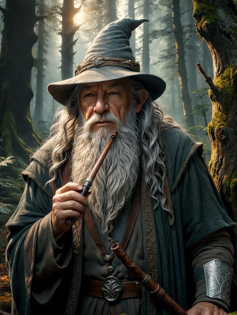 Gandalf ported with pipe in forest