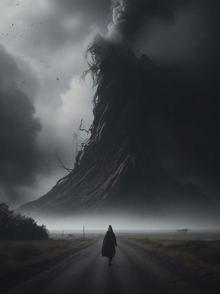 dark mysterious smoky background, gray, smoky, horizon, low contrast, dark