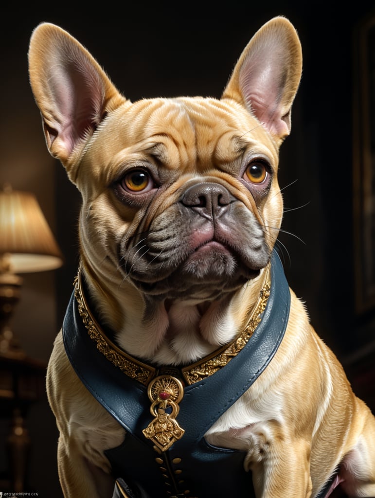 short haired beige french bulldog