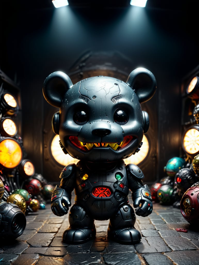 create 3d image toy munny kidrobot with different characteristics, head, hands, feet, multiple sides 360 degrees, render, hyper realistic, 4 k, photography.