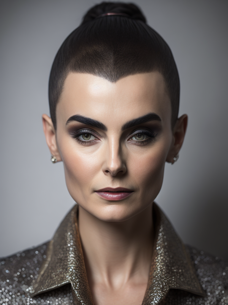 Sinead O'Connor black latex, ultra photo realistic, HD