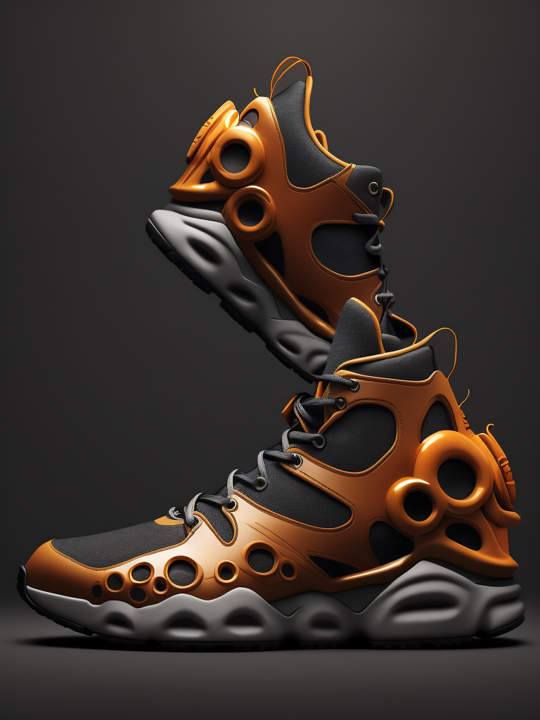 Spiral fractal, ultra modern sneakers in a minimalist style