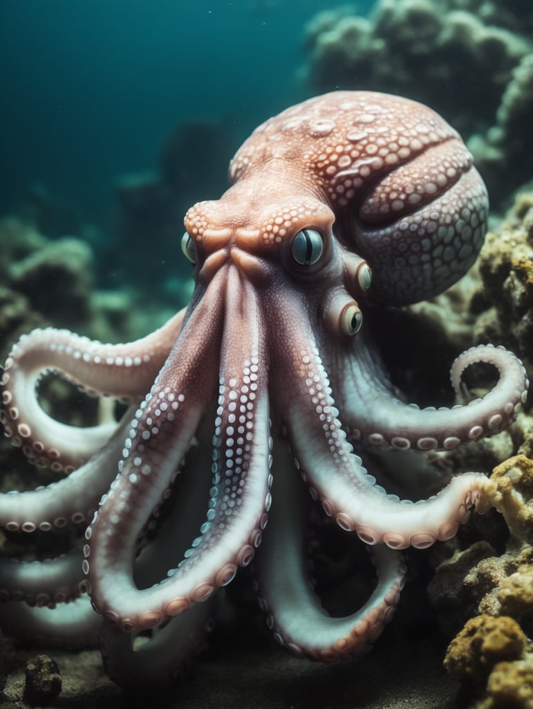 Octopus kraken underwater