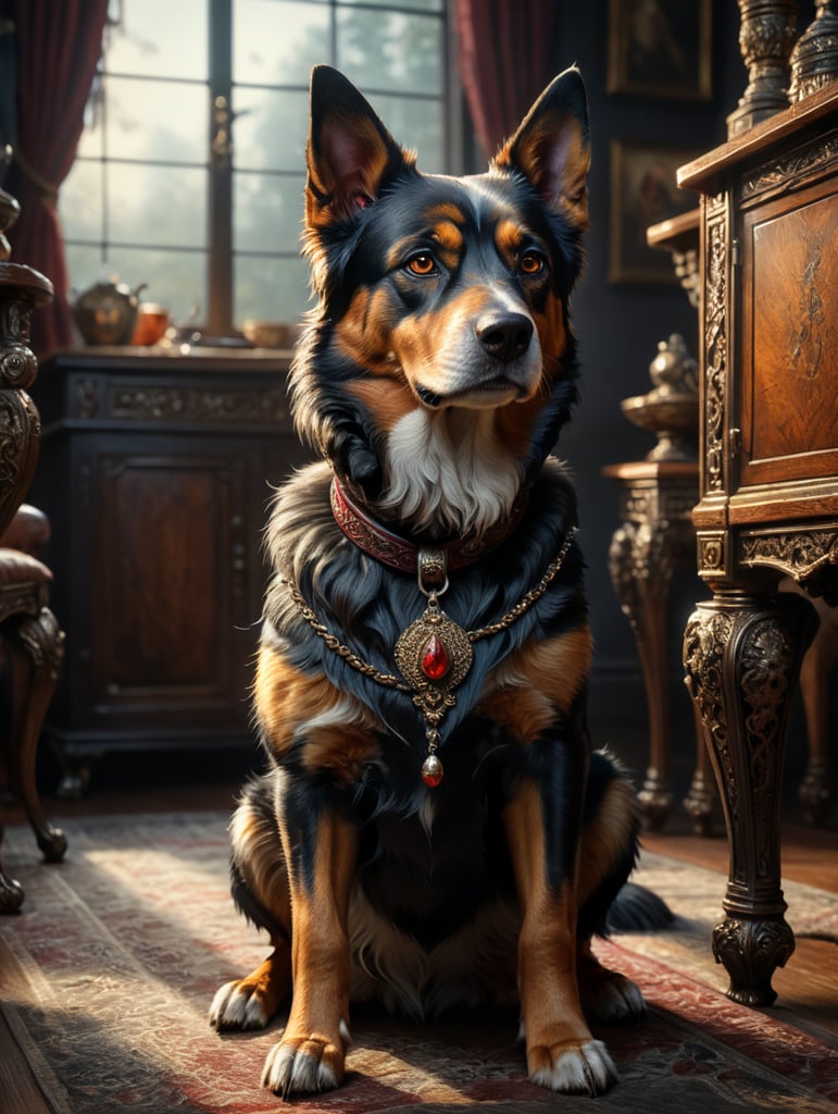 A loyal dog with a wagging tail]