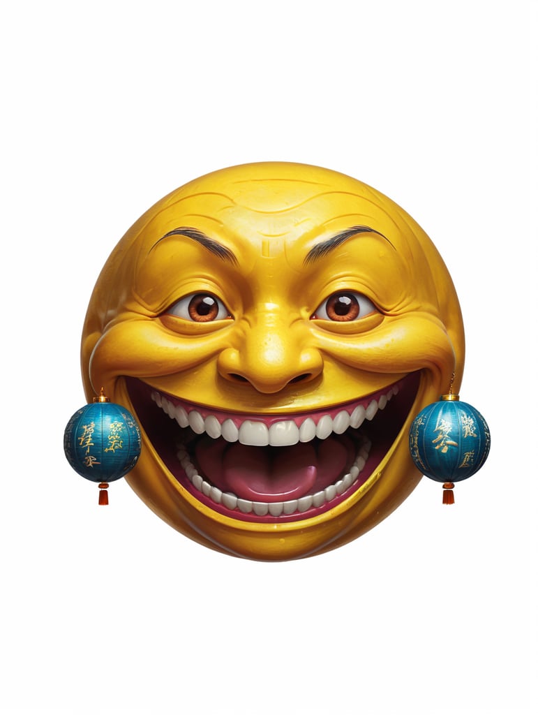 Extreme happiness, Chinese laughter emoji as a human