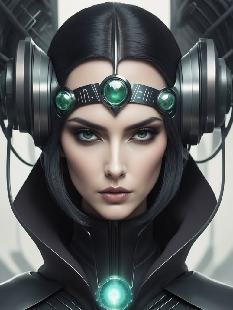 Dark witch superpower futuristic scientific