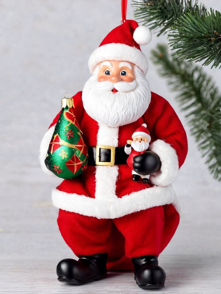 santa claus as a christmas toy for the christmas tree