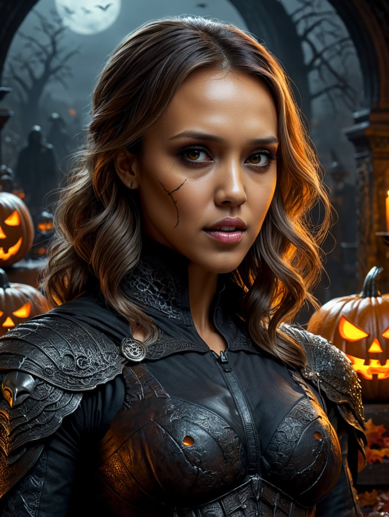 Jessica alba in Halloween spirit.