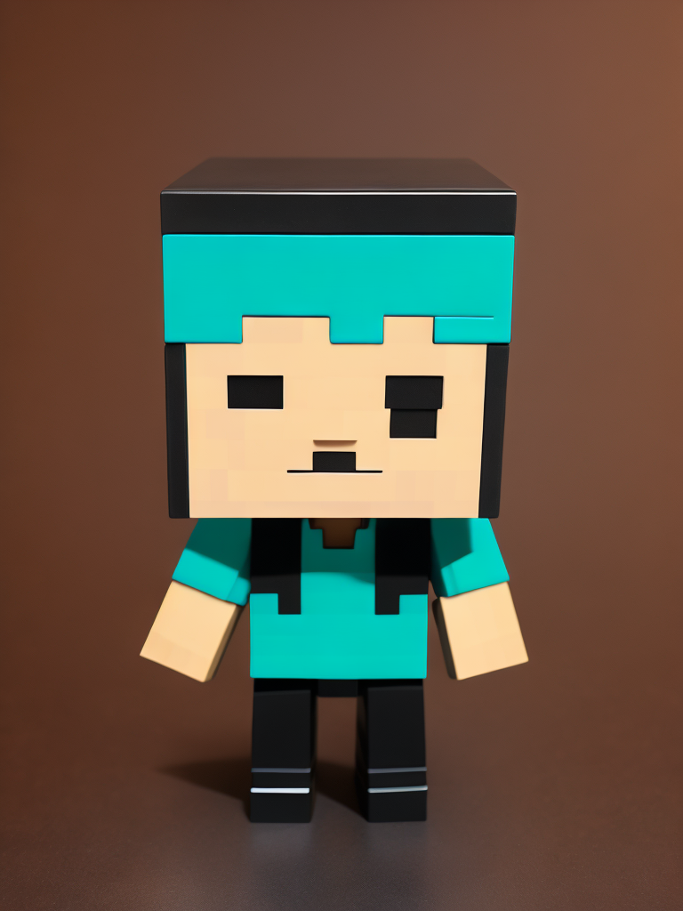 portrait of a Minecraft funko pop plastic toy