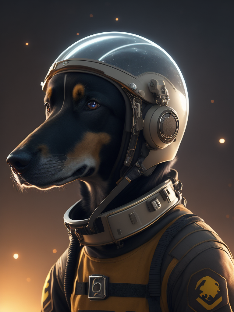 a dog in spacesuit