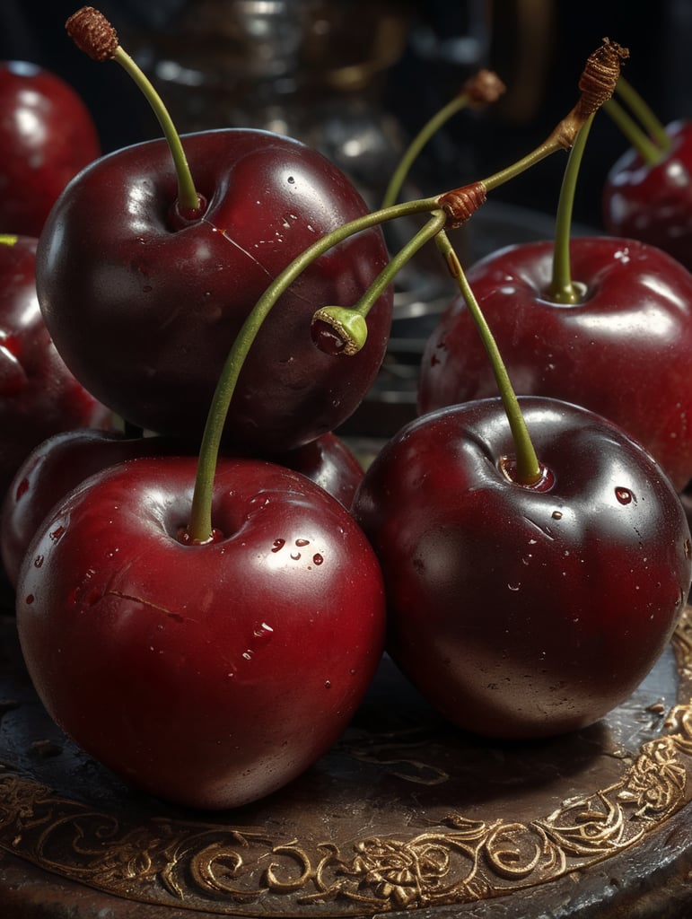 two (Bombons), with cherries around