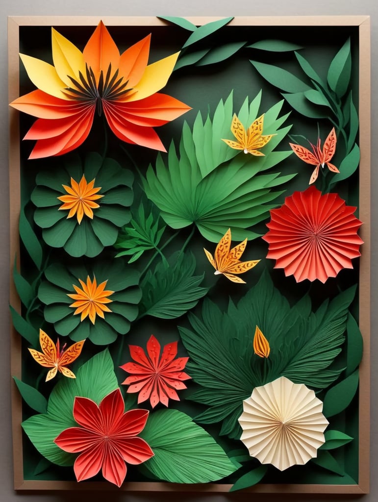 tropical flowers and plants