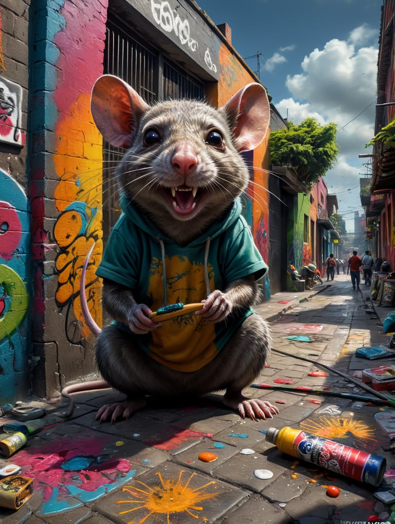 graffiti writer rat in mexico city