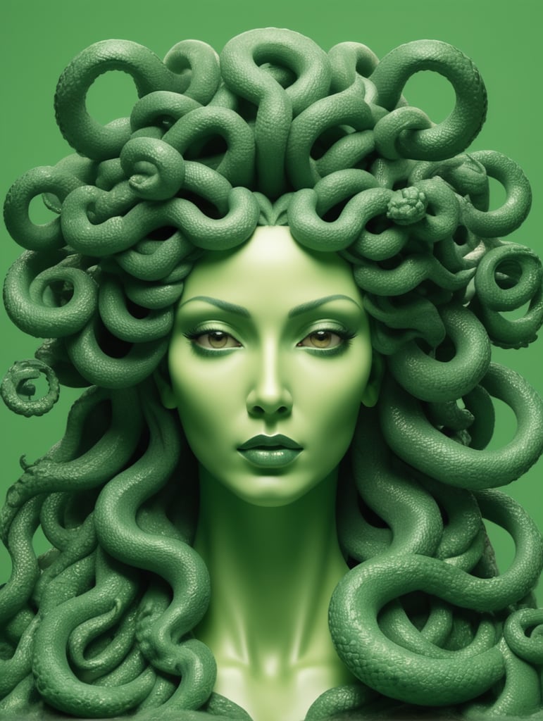 medusa green background