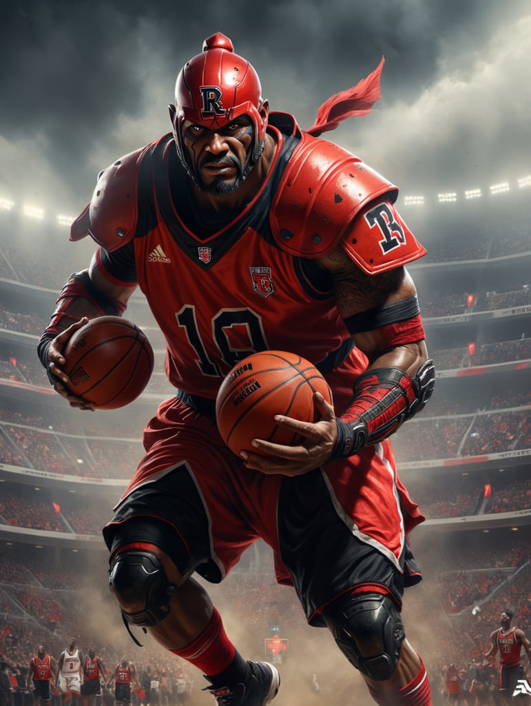 red raider wearing a basketball jersey